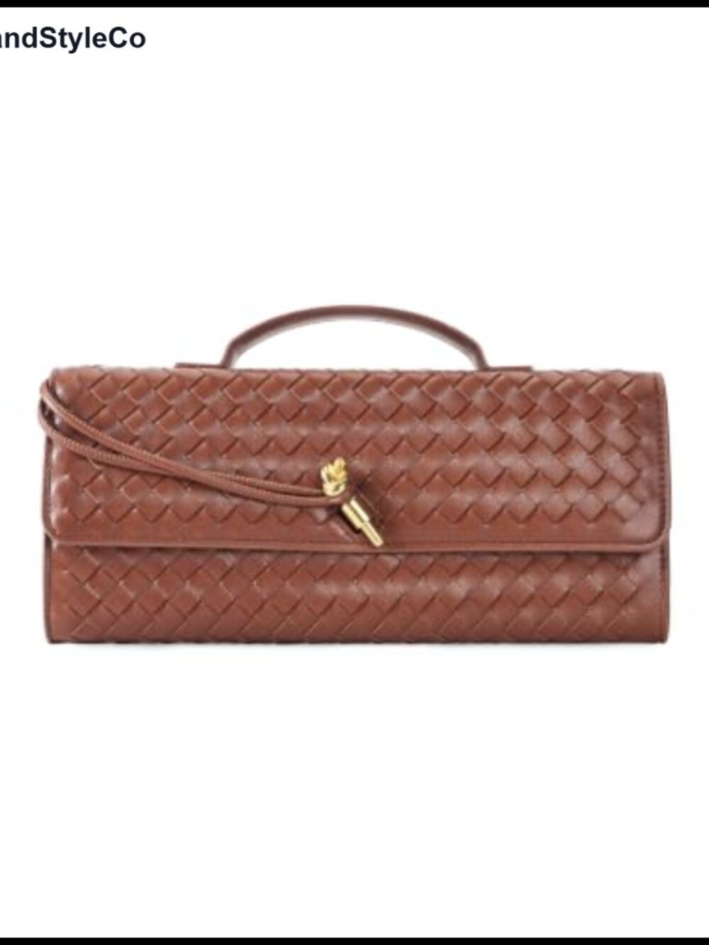 Woven PU Leather Evening Clutch Crossbody Shoulder Bag